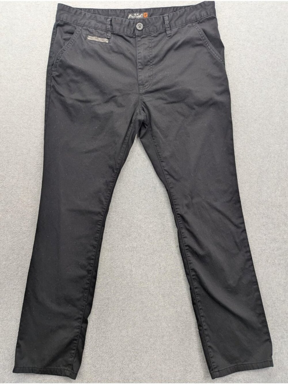 G By GUESS Korbin Slim Fit Pants Mens 36x30 Black Chino Flat Front Casual